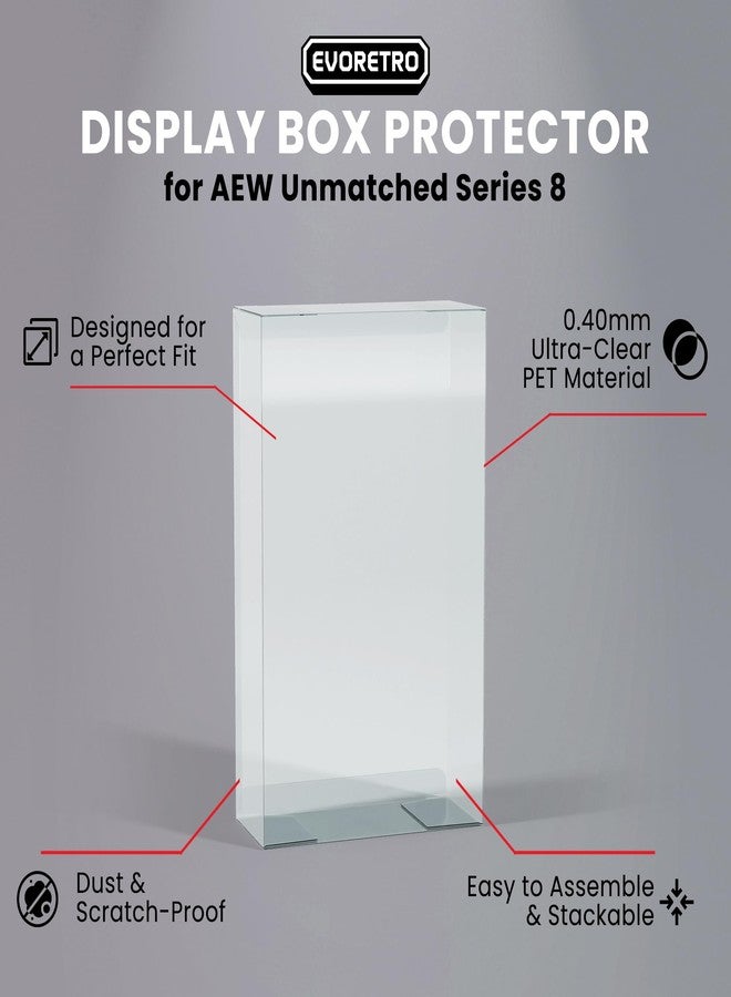 EVORETRO PET Display Case Protector for AEW Unmatched Series 8 (0.40mm, 10-Pack) - Clear Protective Display Cases for Action Figures - Image 3